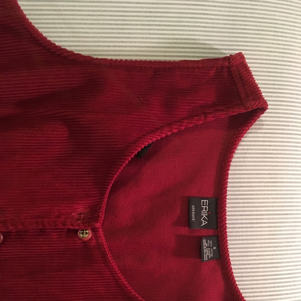 Red corduroy dress size Small